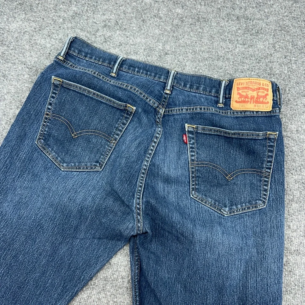 Levi's 505 Jeans Mens‎ 38x30 (FITS 36) Blue Denim Original Straight Fit Stretch
